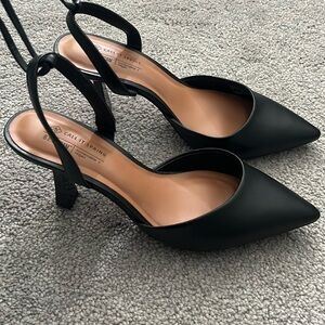 Closed-Toe Vegan Leather Heels